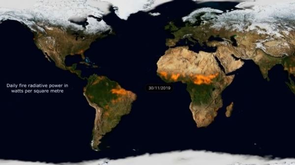 Ученые создали видео, в котором собрали все лесные пожары за последний год