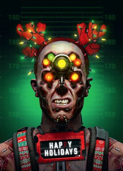 Новогодняя открытка Cyberpunk 2077